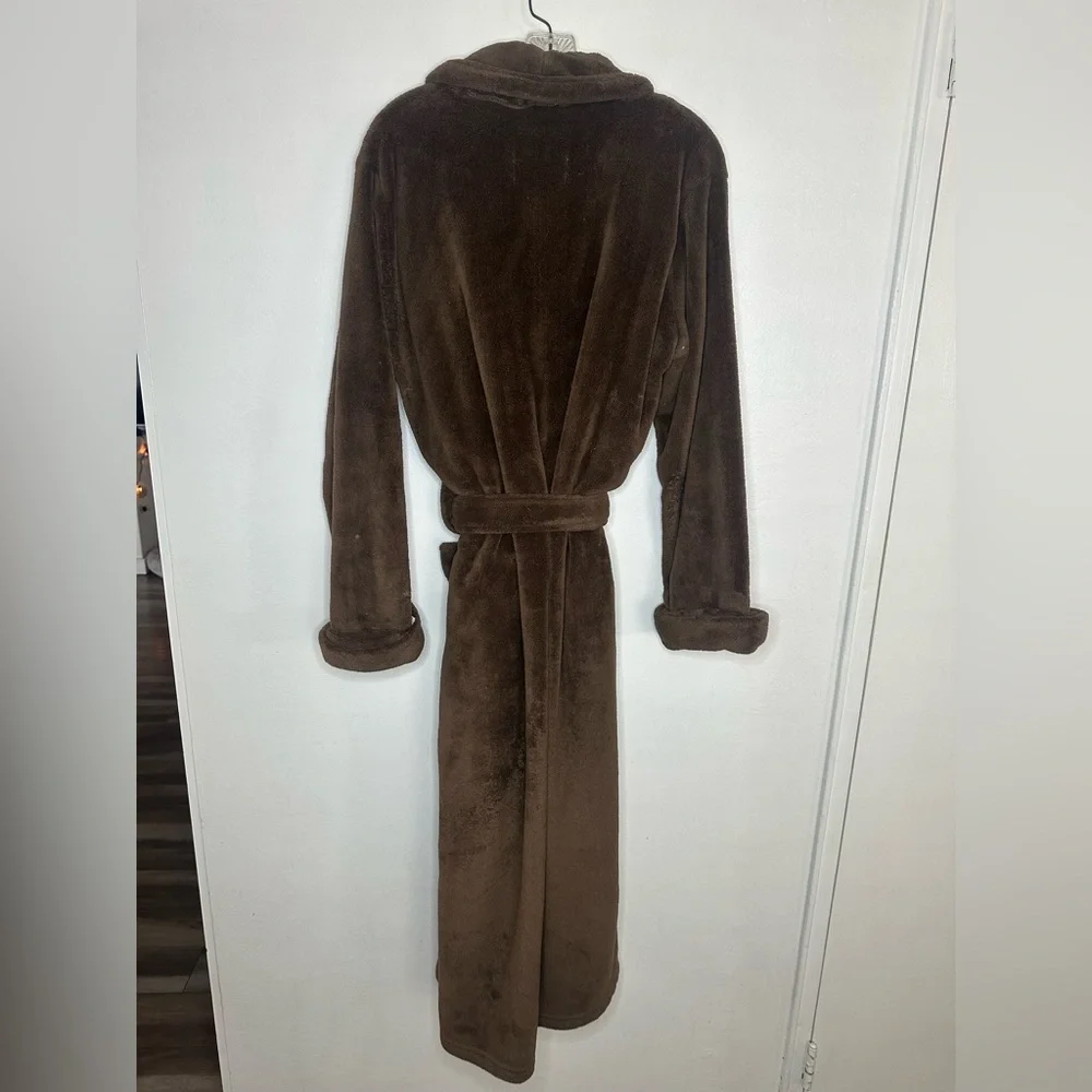 RH restoration hardware unisex LUXURY PLUSH LONG ROBE chocolate brown small $215